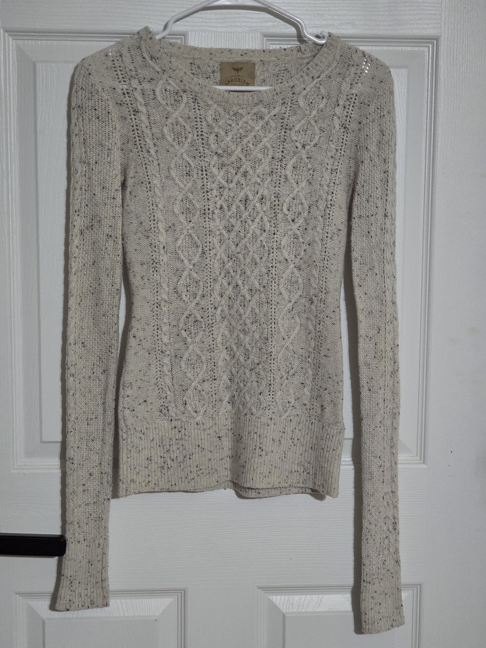 Aphorism Cream Speckled Cable Crew Sweater
